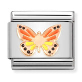 Nomination Composable Classic Link 430202/17 Colourful Butterfly in 9K Rose Gold